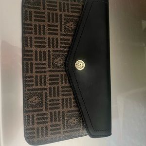 ANNE KLEIN Make Up Case Pouch Faux Leather Travel